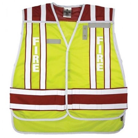 K TAY DESIGNS Fire Public Safety VestLime & Red 2XL K 1114300